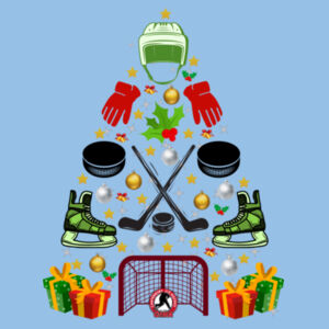 Ice Hockey Christmas Tree - Youth Tee Design