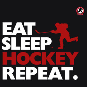 Men's Eat Sleep Hockey Hoodie - White text Design