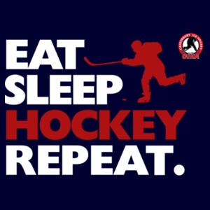 Eat Sleep Hockey Repeat - Youth Tee, White text Design