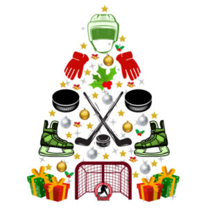 Hockey Tree Large White Santa Sack Design