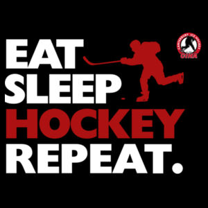 Eat Sleep Hockey Repeat - Youth Hoodie, White text Design