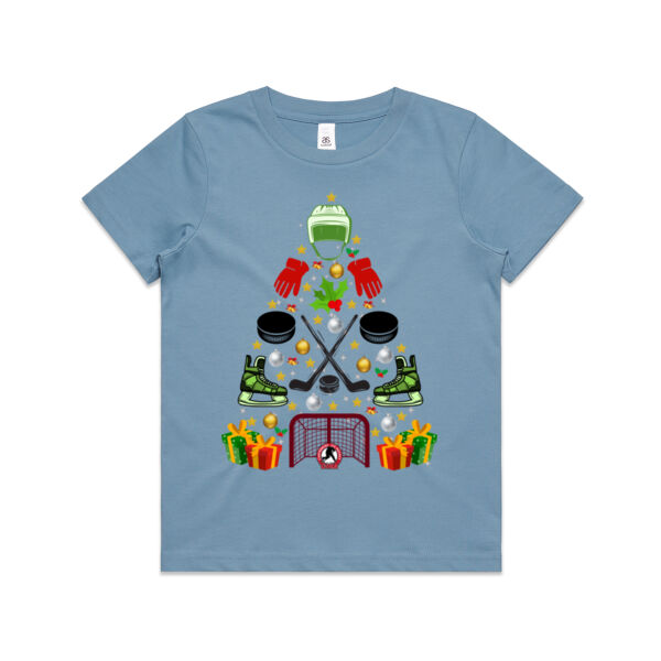 Ice Hockey Christmas Tree - Youth Tee Thumbnail