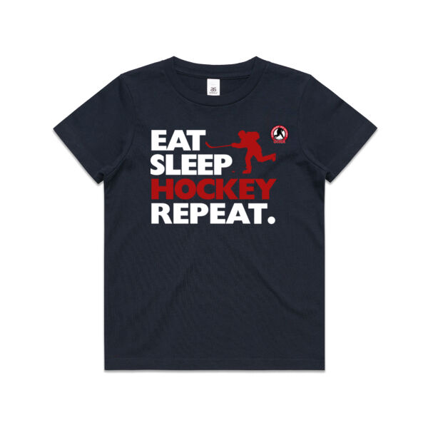 Eat Sleep Hockey Repeat - Youth Tee, White text Thumbnail
