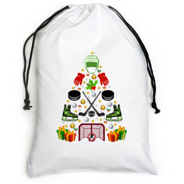 Hockey Tree Large White Santa Sack Thumbnail